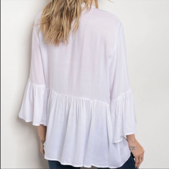 Lace Trim babydoll top - Picture 2 of 4